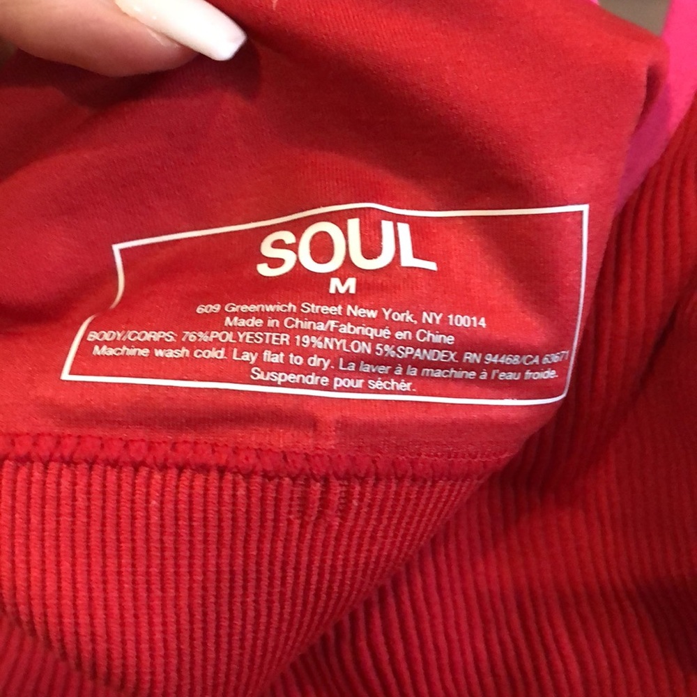 Women's Soul by Soulcycle Long Line Sports Bra Size Medium in Red - Picture 3 of 4
